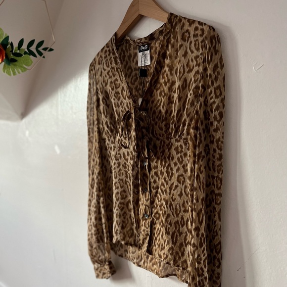 NWT Dolce and Gabbana D&G 100% silk leopard 44/30 - Picture 2 of 14